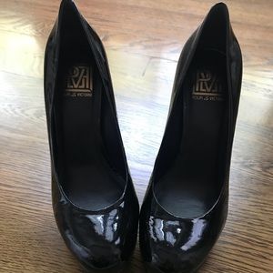 Pour La Victoire Black patent leather stilettos